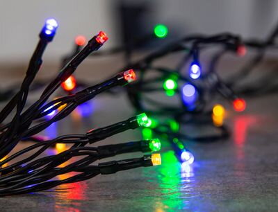 Vianočné osvetlenie reťaz Ceibo, 48 LED multicolor, 8 funkcií, časovač, 3xAA, exteriér, osvetlenie, L-3,50 m