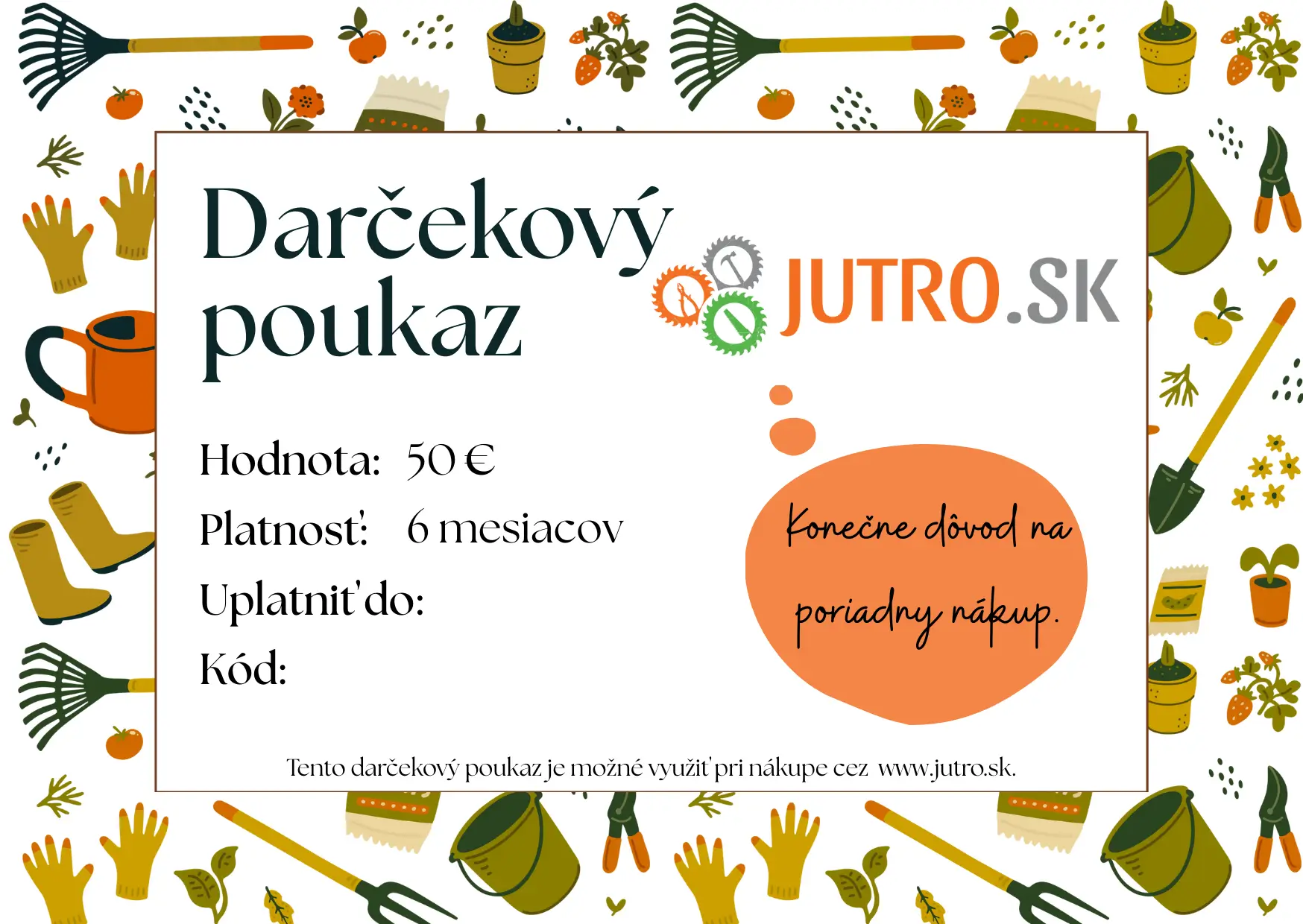 E-shop Darčekový poukaz 50 €