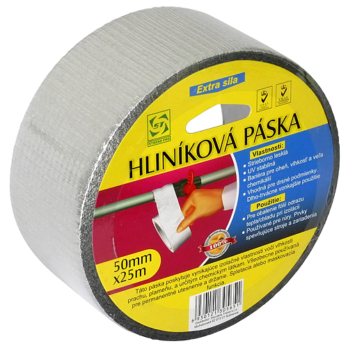 E-shop Hliníková páska KL-RAT, 50 mm x 25 m, zosilnená, 0,24 mm