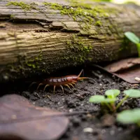 Stonožka v záhrade