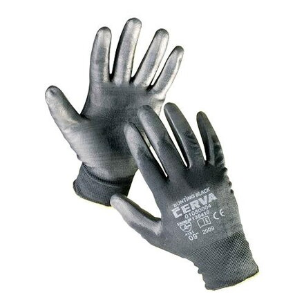Červa Rukavice BUNTING Black 08 (M) záhradné, nylon