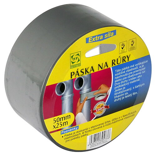 Páska KL-PD 50 mm, L-25 m, PVC, strieborná, na rúry Páska KL-PD 50 mm, L-25 m, PVC, strieborná, na rúry
