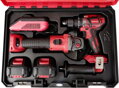 Set Worcraft XCUBE001 Toolbox, skrutkovač + uhlová brúska 125 mm, 2x 4.0 Ah akumulátor, 1x nabíjačka