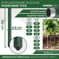 Tyč oporná k rastlinám a paradajkám Garden SB 8/1500 mm – oceľ/plast