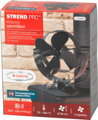 Ventilátor Strend Pro, krbový, s úchytom na dymovod a magnetom, poháňaný teplom, 4-lopatkový, čierny