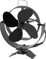 Ventilátor Strend Pro, krbový, s úchytom na dymovod a magnetom, poháňaný teplom, 4-lopatkový, čierny