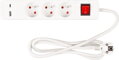 Predlžovací kábel LG-FB603K, 1,4 m, 3× zásuvka + vypínač, USB A/C