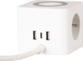 Predlžovací kábel Strend Pro, kocka, USB-C + A, bezdrôtové nabíjanie, 1,4 m