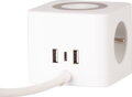 Predlžovací kábel Strend Pro, kocka, USB-C + A, bezdrôtové nabíjanie, 1,4 m