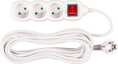 Predlžovací kábel DG-F803BK 7 m, biely, 3 zásuvky + vypínač
