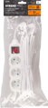 Predlžovací kábel DG-F803BK 7 m, biely, 3 zásuvky + vypínač