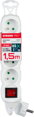Predlžovací kábel DG-F804BK 1,5 m, biely, 4 zásuvky + vypínač