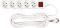 Predlžovací kábel DG-F805BK 7 m, biely, 5 zásuviek + vypínač