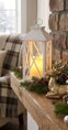Lampáš LED teplá biela, biely, 14x14x32,2, časovač, pohyblivý plameň
