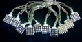 Vianočné osvetlenie reťaz Metal Cube, 10 LED, strieborná, na batérie