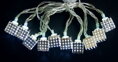 Vianočné osvetlenie reťaz Metal Cube, 10 LED, strieborná, na batérie