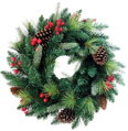 Veniec na dvere Berry, prírodný s čečinou a šiškami, 45 cm