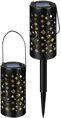 Solárna lampa Yildun 41 cm – 2 ks, teplá biela LED