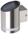Solárna LED lampa na stenu/plot – 9x12x14 cm, nerezová