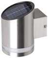 Solárna LED lampa na stenu/plot – 9x12x14 cm, nerezová