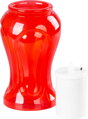 Kahanec na hrob s LED sviečkou, červený, 17 cm, plápolajúci plameň