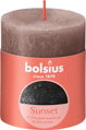 Vianočná sviečka Bolsius Rustic, Sunset Creamy Caramel+Anthracite, 80/68 mm