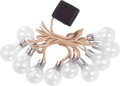 Vianočné osvetlenie reťaz Bulb, 10× LED, tvar žiarovky, solárna, 3,8 m