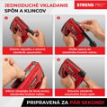 Sponkovačka Strend Pro J-126, 3,6 V, Li-ion, spony 6-10 mm, klince 10 mm