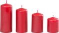 Adventné sviečky MagicHome, bordové, 4 rôzne výšky