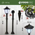 Solárny reťazový plot 334 cm – LED osvetlenie, čierny 7 detail