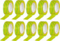 Izolačná páska 19 mm x 10 m, zelenožltá, PVC, balenie 10 ks