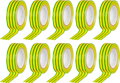 Izolačná páska 19 mm x 10 m, zelenožltá, PVC, balenie 10 ks