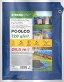Nepremokavá krycia plachta Tarpaulin Poolco, 5,5 m, 120 g/m², modrá, okrúhla, s okami