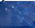 Nepremokavá krycia plachta Tarpaulin Poolco, 5,5 m, 120 g/m², modrá, okrúhla, s okami