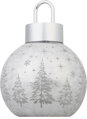Guľa MagicHome Vianoce, sklo, strieborná, 10xLED teplá biela, 12x12x18 cm, 2xAA