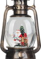 Vianočný lampáš Santa, čierny, 12×10×20,5 cm, 1× LED, 3×AA