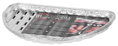 Miska MagicHome 33x19x2,0 cm, 4 ks, polkruhová, perforovaná, ALU