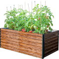 Vyvýšený záhon Strend Pro Garden, 200x100x77 cm, 3D dizajn dreva, kov