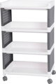 Regál MagicHome Rolly – plastový, 4 police, 49x29x75,5 cm, na kolieskach