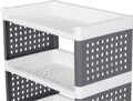 Regál MagicHome Rolly – plastový, 4 police, 49x29x75,5 cm, na kolieskach 4 detail