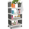 Regál MagicHome Rolly – plastový, 5 políc, 49x29x97 cm, na kolieskach