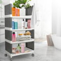 Regál MagicHome Rolly – plastový, 5 políc, 49x29x97 cm, na kolieskach
