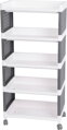Regál MagicHome Rolly – plastový, 5 políc, 49x29x97 cm, na kolieskach