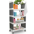 Regál MagicHome Rolly – plastový, 5 políc, 49x29x97 cm, na kolieskach