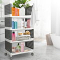 Regál MagicHome Rolly – plastový, 5 políc, 49x29x97 cm, na kolieskach