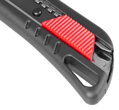 Nôž Strend Pro Premium FD781, BlackMatt, SoftTouch, 18 mm, odlamovací, + 10 ks čepelí, set 2 detail