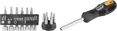 Sada bitov a hlavíc Strend Pro SD0539, 19-dielna, s račňovým skrutkovačom