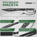 Mačeta Tactical, s puzdrom, pílkou, ochranou ruky, čierna, 61 cm