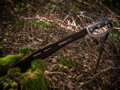 Mačeta Tactical, s puzdrom, pílkou, ochranou ruky, čierna, 61 cm