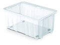 Plastový box úložný NCC24, transparentný, s kolieskami, 60×40×26 cm